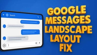 google messages landscape layout fix